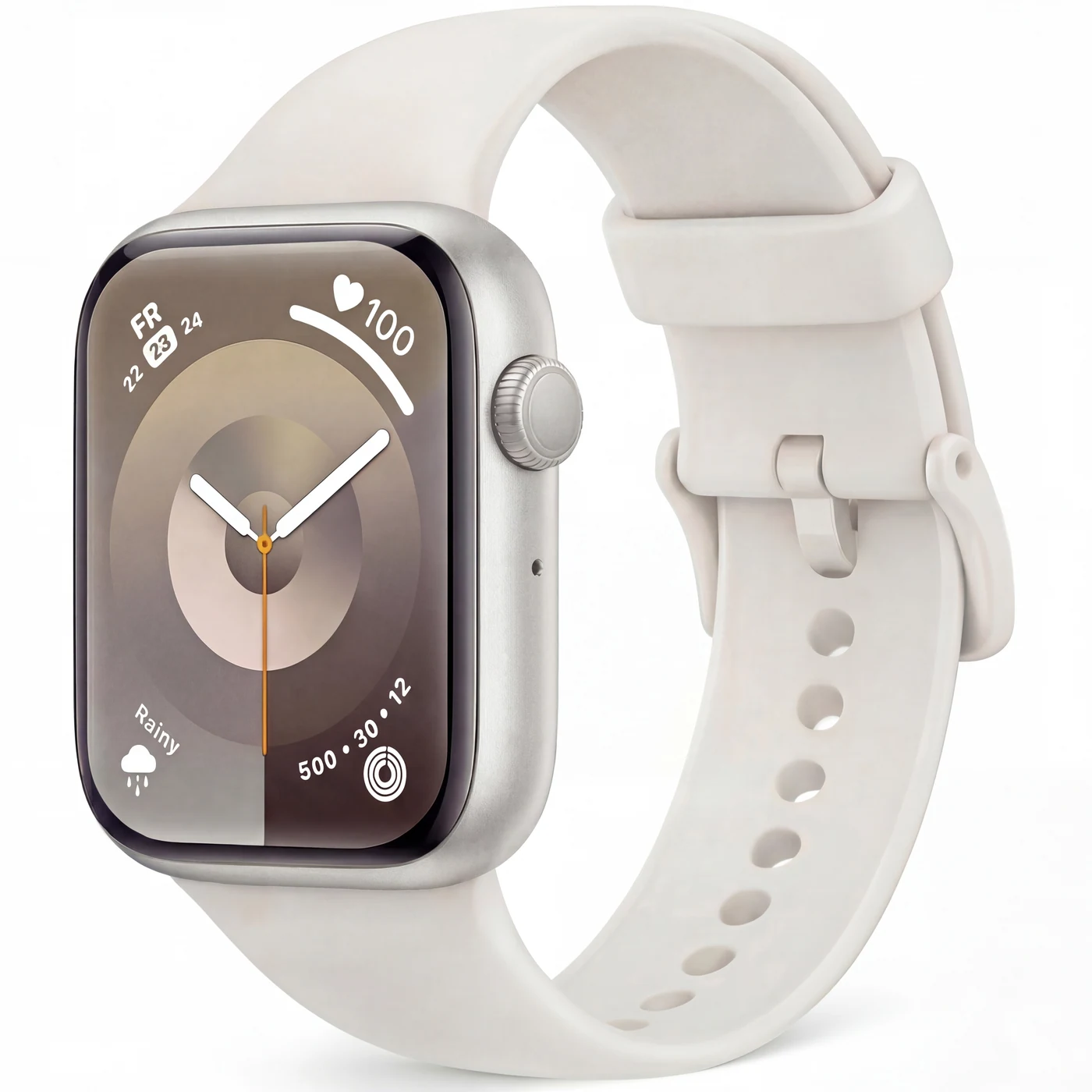 Pink RLQA smart watch with rose-gold case